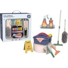 LeanToys Zestaw Do Sprzątania 11 w 1 Wiaderko Mop Miotełka Ściągaczka Do Szyb