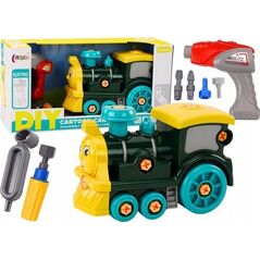 LeanToys Lokomotywa Do Skręcania Kreskówkowa DIY Zielony