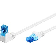 Goobay GOOBAY Patchcord U/UTP Kat. 6A Posty / Kątowy 90 Biały 0,5m
