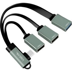 Adapter USB LogiLink LogiLink 3-portowy USB-C kątowy