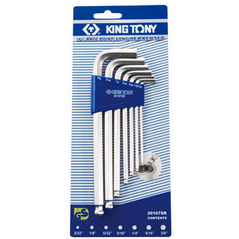 King Tony Σετ εξάγωνα κλειδιά Allen τύπου L 2,5-10mm με μπάλα, 7 τεμ. (20208MR) 3187673 4710591940253