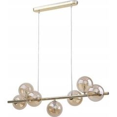 Lampa wisząca TKKRYWULT Tk Lighting Estera 5668 lampa wisząca zwis modern belka szklane klosze 7x6W G9 złota/bursztynowa