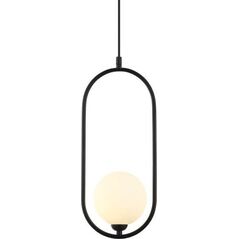 Lampa wisząca Italux Modernistyczna lampa wisząca Lupus do salonu czarna biała