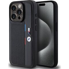 BMW Etui Bmw Bmhcp15X23Pupvk Iphone 15 Pro Max 6.7" Czarny/Black Hardcase Perforated Tricolor Line