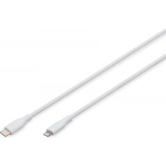 DIGIT USB Silicone charging cable, USB-C - Lightning 0,5m, USB 2.0, 60W, white