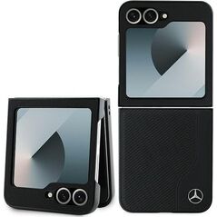 Mercedes Mercedes MEHMZF623RBGVK Z Flip6 F741 czarny/black Leather Wood Imitation MagSafe