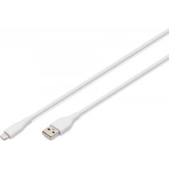 Kabel USB DIGIT USB Silicone charging cable, USB-A - Lightning 1m, USB 2.0, 12W, white