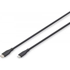 DIGIT USB Silicone charging cable, USB-C - Lightning 0,5m, USB 2.0, 60W, black