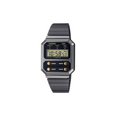 Casio Vintage Edgy Ρολόι Χρονογράφος Μπαταρίας με Μαύρο Μεταλλικό Μπρασελέ (A100WEGG-1A2EF) (CASA100WEGG1A2EF) έως 12 άτοκες Δόσεις