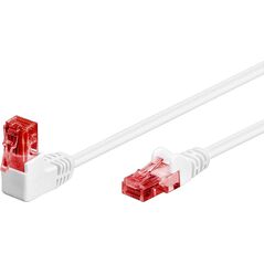 Goobay GOOBAY Patchcord U/UTP Kat. 6 Prosty / Kątowy 90 Biały 10m