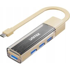 HUB USB Unitek Unitek hub dwukierunkowy USB C/USB A 5Gbps, 4x USB A kremowy