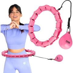 One Fitness Hula hop z wypustkami i obciążnikiem OHA02 różowe