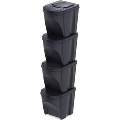 Kosz na śmieci Prosperplast KEDEN KOSZ NA ŚMIECI SORTIBOX 25L SET 4 - ANTRACYT ECO WOOD