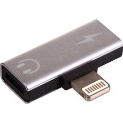 Adapter USB Akyga Lightning - Lightning x2 Srebrny  (AK-AD-64)