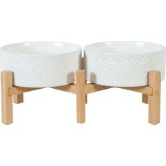 Zolux ZOLUX KEREAMO DUO MISKI CERAMICZNE NA     STOAJKU 2x700ml BIAŁE