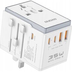 Dudao Adapter podróżny Dudao A35Pro 35W EU / UK / AUS / US / JP 3x USB-C 2x USB-A - biały