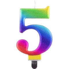 GoDan Świeczka urodzinowa "5" multikolor 8cm