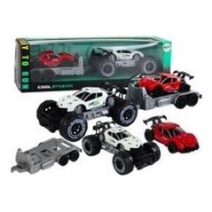 LeanToys Auto Terenowe Białe Laweta Pojazd Sportowy Zestaw