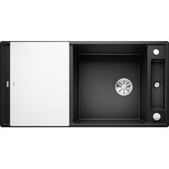 Zlewozmywak Blanco Axia III XL 6 S Silgranit czarny z korkiem automatycznym InFino, deska szklana (525857)