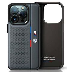 Original Case IPHONE 16 BMW Hardcase M Perforated Tricolor Detail Line (BMHCP16S23PUPVA) anthracite 3666339324087