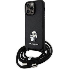 Karl Lagerfeld Etui Karl Lagerfeld KLHCP14XSAKCPSK Apple iPhone 14 Pro Max hardcase Crossbody Saffiano Metal Pin czarny/black