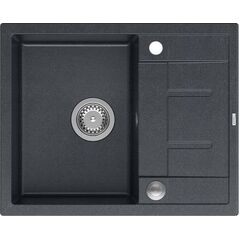 Zlewozmywak GraniteQ MORGAN 116 GraniteQ zlewozmywak black diamond z syfonem Push To Open stal szlachetna 1-komorowy z/o + zaczepy 4 szt