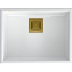 Zlewozmywak Quadron DAVID 50 GraniteQ snow white/elementy złote