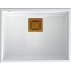 Zlewozmywak Quadron DAVID 50 GraniteQ snow white/elementy miedziane