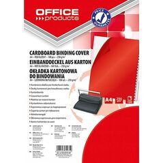 Office Products Okładki do bindowania OFFICE PRODUCTS, karton, A4, 250gsm, błyszczące, 100szt., czerwone