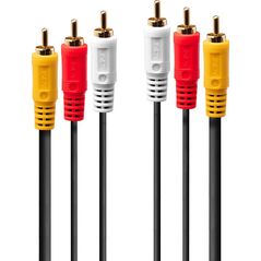 Kabel Lindy RCA (Cinch) x3 - RCA (Cinch) x3 1m czarny (35690)