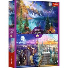Trefl PUZZLE 2x500 Wycieczka po Ameryce 37500