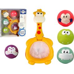 LeanToys Zabawka Do Kąpieli Mini Koszykówka Żyrafa Gumowe Piłki