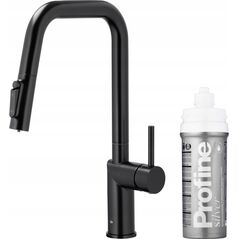 Bateria kuchenna KFA DUERO PURE STYLE PULL-OUT BATERIA KUCHENNA Z FUNKCJĄ FILTRACJI WODY I WYCIĄGANĄ WYLEWKĄ + ZESTAW FILTRUJĄCY PROFINE SILVER S, CZARNA