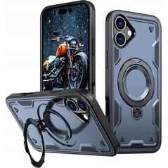 Etui Hybrid Armor Trendy z MagSafe na iPhone 16 - niebieskie