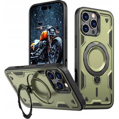 Etui Hybrid Armor Trendy z MagSafe na iPhone 16 Pro - zielone