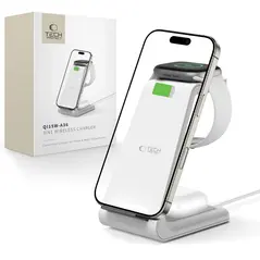 Tech-Protect QI15W-A36 3in1 Wireless Charger For Apple White