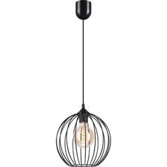 Κρεμαστό φωτιστικό Lamkur Lamkur Zoya 45160 κρεμαστό φωτιστικό προεξοχή σύγχρονο πατάρι μεταλλικό κλουβί 1x60W E27 μαύρο 13940461 5907687445160