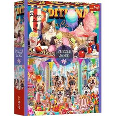 Trefl PUZZLE 2x500 Puszyści przyjaciele 37495
