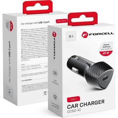Ładowarka ForCell FORCELL CARBON ładowarka samochodowa Typ C 3.0 PD20W CC50-1C czarny (Total 20W)