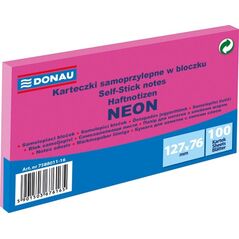 Donau BLOCZEK SAMOPRZYLEPNY, DONAU, 127X76MM, 100K, NEON RÓŻOWY 7588011-12