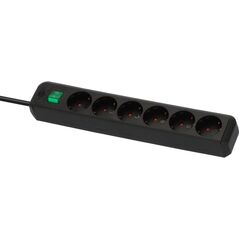 Brennenstuhl Eco-Line Πολύπριζο Ασφαλείας 6 Θέσεων με Διακόπτη και Καλώδιο 1,5m/ H05VV-F/ 3G1,5 Black (1159500015) (BNN1159500015) έως 12 άτοκες Δόσεις