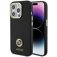 Guess GUHCP15XM4DGPK Apple iPhone 15 Pro Max hardcase Silicone Logo Strass 4G black
