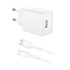 Φορτιστής Ταξιδίου inos με Έξοδο USB A 12W & USB C Καλώδιο 1m Λευκό 5205598170028 5205598170028 έως και 12 άτοκες δόσεις