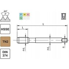 Fanar THREAD M18x1.5 DIN-374C R40 (6H) HSSE TIN 800X 12543447 5900920754005
