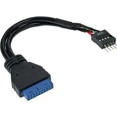 InLine USB 19 pin - USB 8 pin, 0.15m, Czarny (33446I)