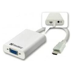 Adapter AV Sandberg HDMI - D-Sub (VGA) + Jack 3.5mm 0.15m biały (50877)