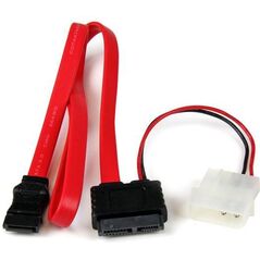 StarTech SATA - SATA Slimline + Molex, 0.5m, Czerwony (SLSATAF20)