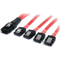 StarTech SFF 8087 - SATA x4, 0.48m, Czerwony (SAS8087S450)