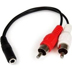 Kabel StarTech Jack 3.5mm - RCA (Cinch) x2 0.15m czarny (MUFMRCA)