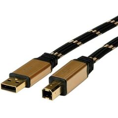 Kabel USB Roline USB-A - 3 m Czarny Złoty (11888803)